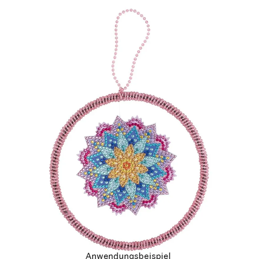 Diamond-Painting-Untersetzer, Mandala 3, inkl. Werkzeug & Zubehör, 12 Stück