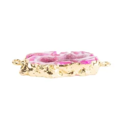 DIY-Schmuckarmband, Achat, pink mit Goldumrandung, 39-teilig