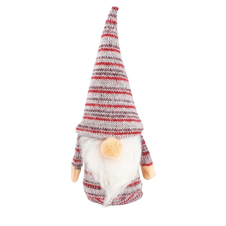 DIY-Wichtel, Bente, 20cm hoch, 8-teilig, rot-grau gestreift