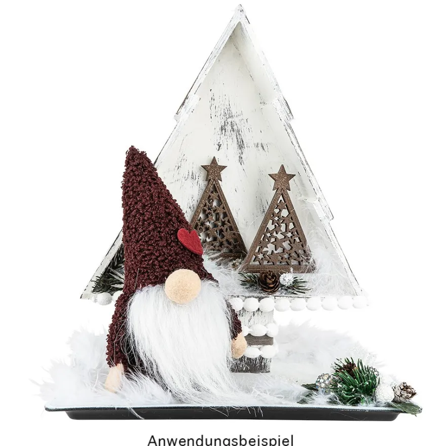 DIY-Wichtel, 18cm x 7cm x 7cm, 9-teilig, dunkelrot