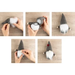 DIY-Wichtel, 18cm x 7cm x 7cm, 9-teilig, dunkelrot