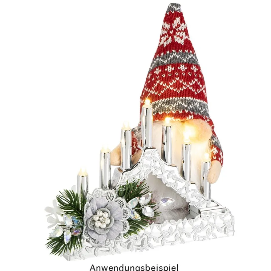 DIY-Wichtel, Svea, 20cm hoch, 8-teilig, rot gemustert