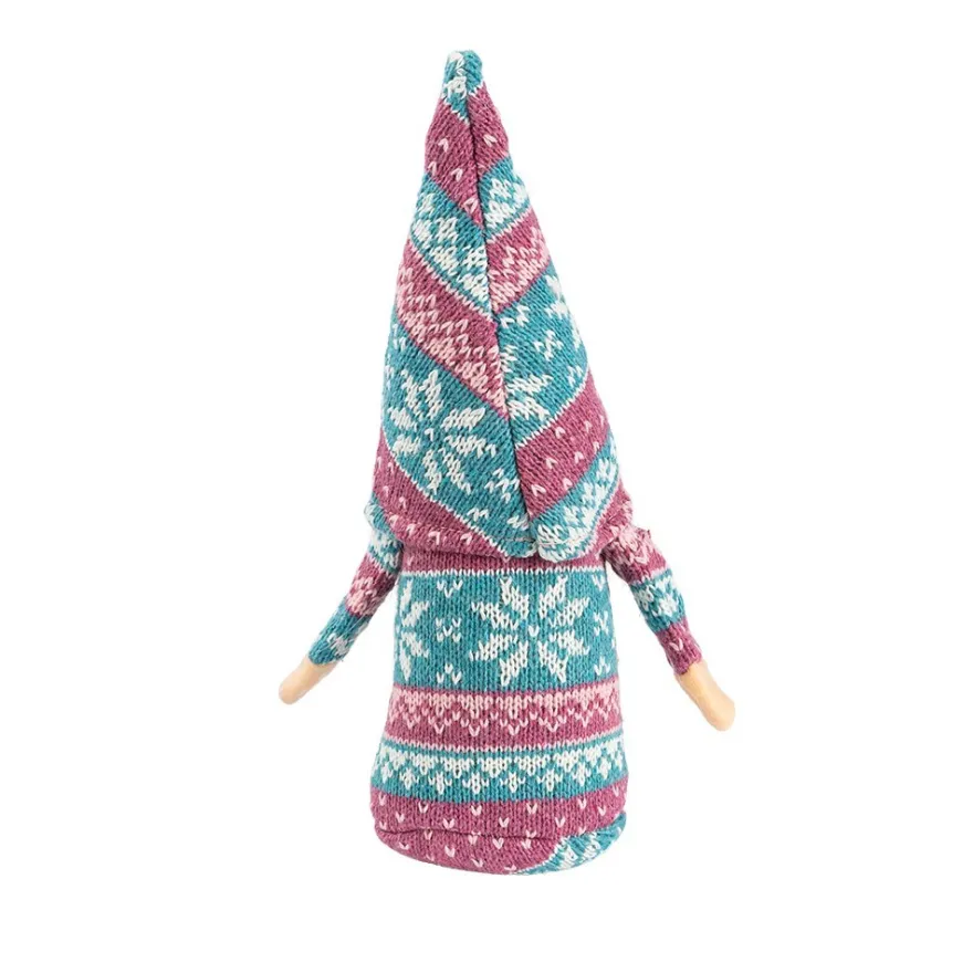 DIY-Wichtel, Tilda, 20cm hoch, 8-teilig, pink-türkis gemustert