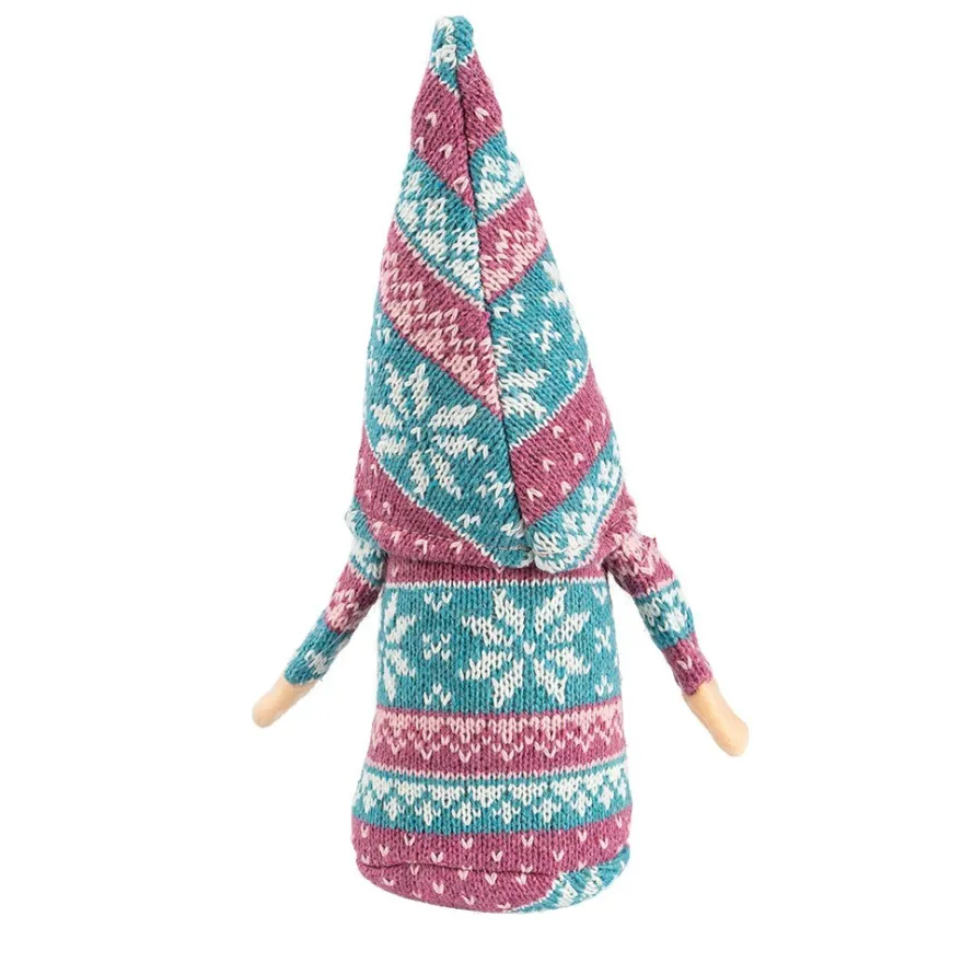 DIY-Wichtel, Tilda, 25cm hoch, 8-teilig, pink-türkis gemustert