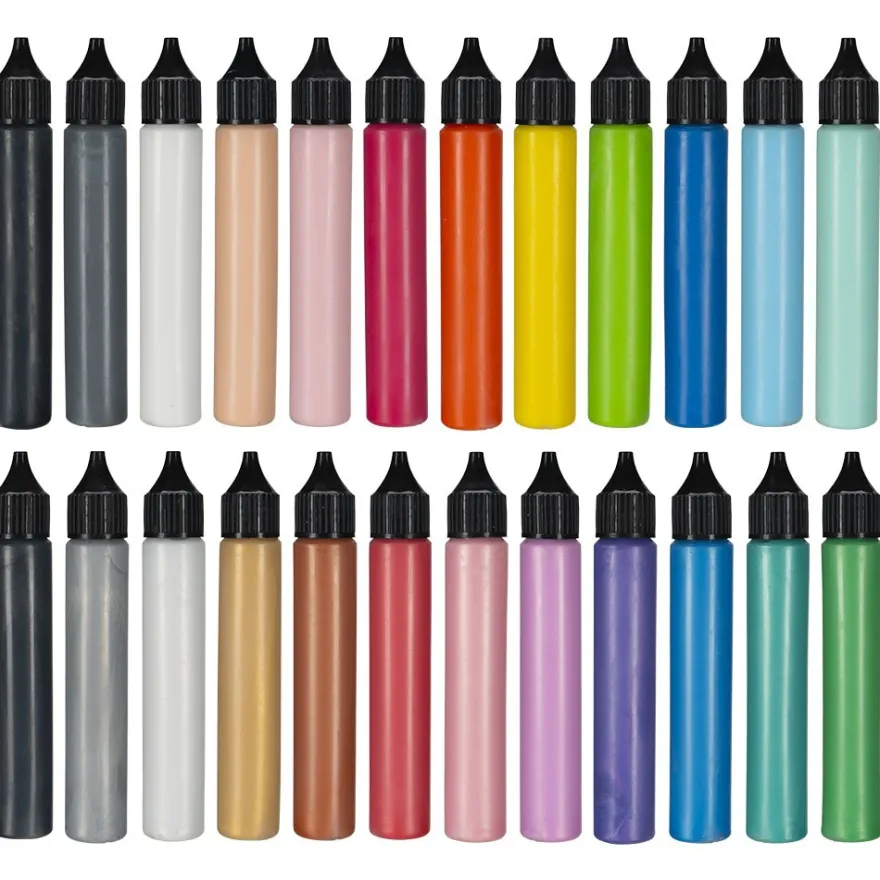 3-D Kerzenfarben in Tuben, 24 verschiedene Farben, je 30ml, 24 Stück