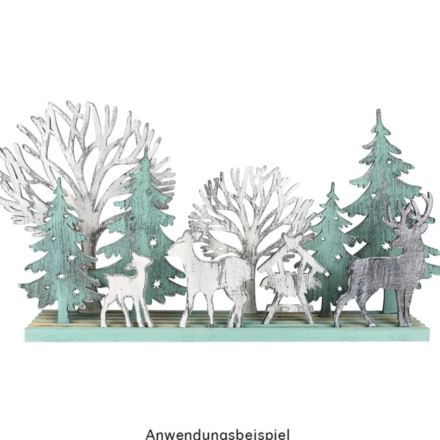 3-D Landschaft zum Stecken, Waldszene, Podest & versch. Holzelemente, 11-teilig