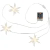3-D LED-Sterne-Trio, weiß, je Ø 10cm, 16 Strahlen, warmweiß, inkl. Timer