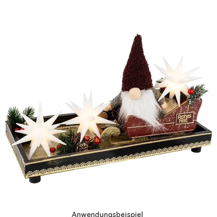 3-D LED-Sterne-Trio, weiß, je Ø 10cm, 16 Strahlen, warmweiß, inkl. Timer