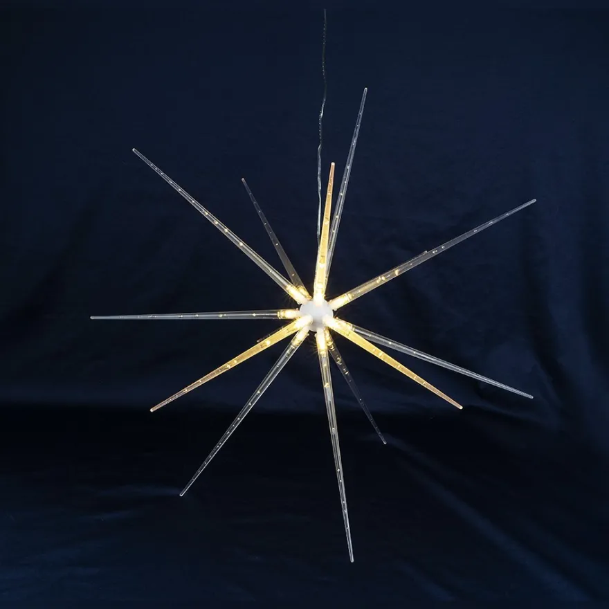 3-D LED-Stern zum Zusammenstecken, Ø50cm, 14 Strahlen mit je 1 LED, inkl.Timer