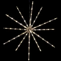3-D LED-Stern zum Zusammenstecken, Ø50cm, 14 Strahlen mit je 5 LEDs, warmweiß, inkl. Timer