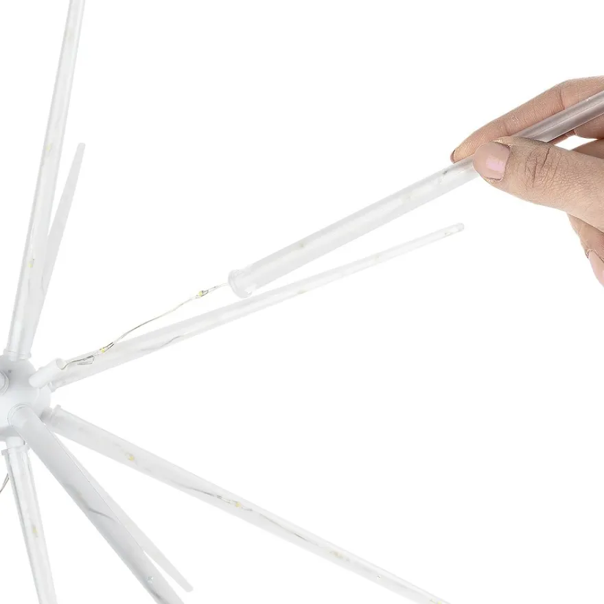 3-D LED-Stern zum Zusammenstecken, Ø50cm, 14 Strahlen mit je 5 LEDs, warmweiß, inkl. Timer