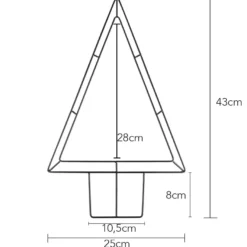 3-D Metallring-Rahmen, Tannenform, 3mm stark, 43cm x 25cm, schwarz