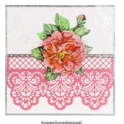 3-D Motiv, Blüte 3, Gold-Gravur & Glimmerlack, 8cm