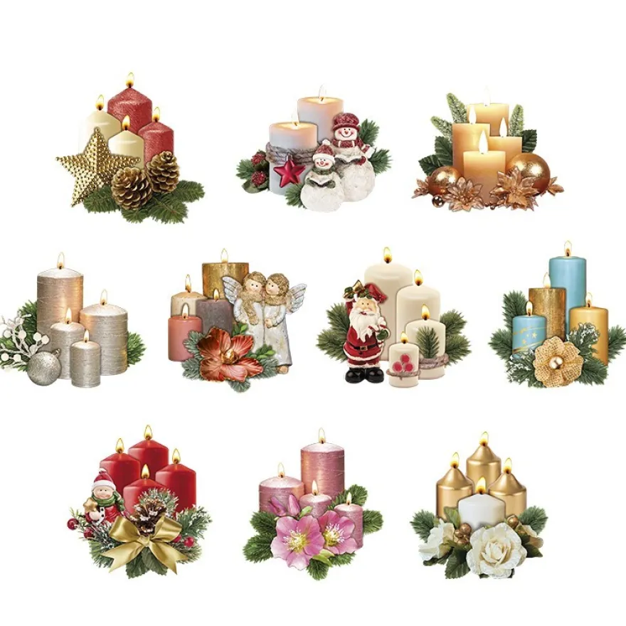3-D Motive, Adventskerzen, 7,5-9,5cm, 10 Motive