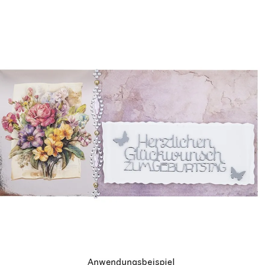 3-D Motive, Blumen auf Naturpapier, 6,5-8,5cm, 10 Motive
