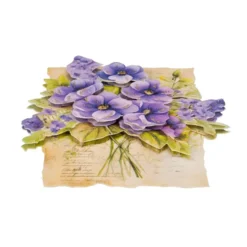 3-D Motive, Blumen auf Naturpapier, 6,5-8,5cm, 10 Motive