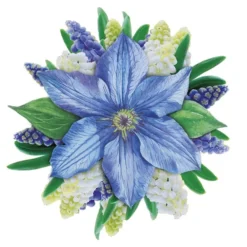 3-D Motive, Blumen in Blau-Violett, 6,5-9,5cm, 10 Motive