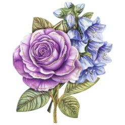 3-D Motive, Blumen in Blau-Violett 4, 7-10cm. 10 Motive