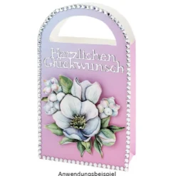 3-D Motive, Blumen in Blau-Violett 2, 6,5-9,5cm, 10 Motive