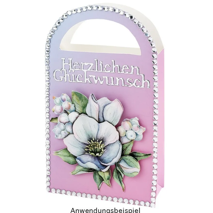 3-D Motive, Blumen in Blau-Violett 2, 6,5-9,5cm, 10 Motive