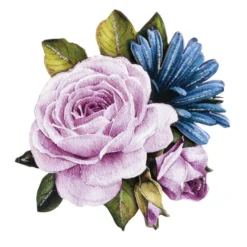 3-D Motive, Blumen in Blau-Violett 2, 6,5-9,5cm, 10 Motive
