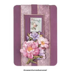 3-D Motive, Blumen in Blau-Violett 2, 6,5-9,5cm, 10 Motive