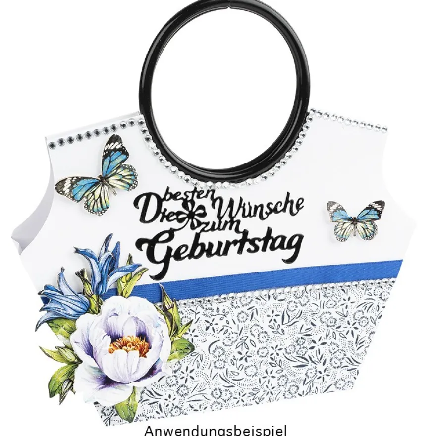3-D Motive, Blumen in Blau-Violett 2, 6,5-9,5cm, 10 Motive