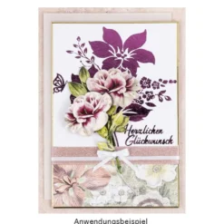 3-D Motive, Blumen in Blau-Violett 3, 5,5-9,5cm, 10 Motive