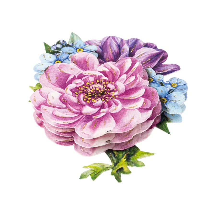 3-D Motive, Blumen in Blau-Violett 3, 5,5-9,5cm, 10 Motive
