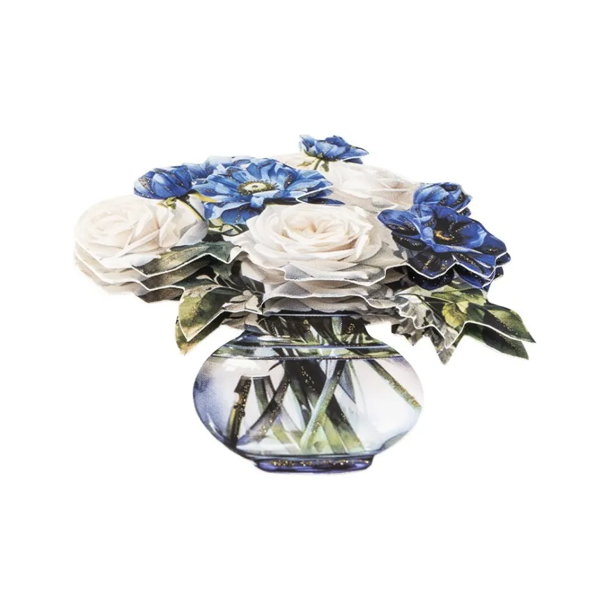 3-D Motive, Blumen in Glasvase, 7-9cm, 10 Motive