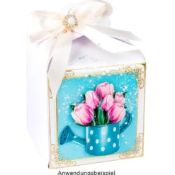 3-D Motive, Blumen in Kannen, 7-9cm, 10 Motive