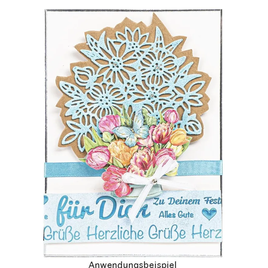 3-D Motive, Blumen in Kannen 2, 7,5-10,5cm, 10 Motive