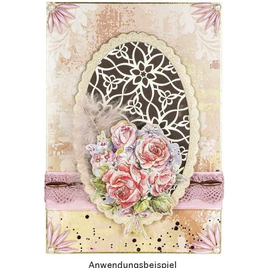 3-D Motive, Blumen in Vase, 9cm x 9cm, 10 Motive