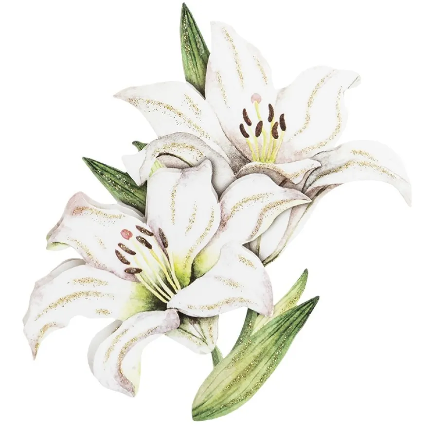 3-D Motive, Blumen in Weiß, 7-11cm, 10 Motive