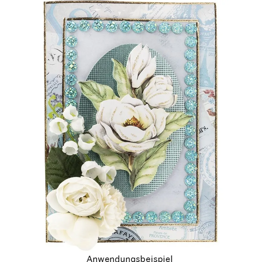 3-D Motive, Blumen in Weiß, 7-11cm, 10 Motive