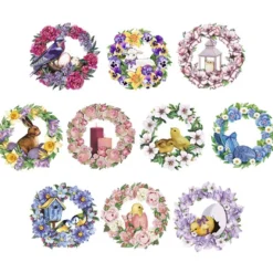 3-D Motive, Blumenkränze Frühjahr, 8-8,5cm, 10 Motive