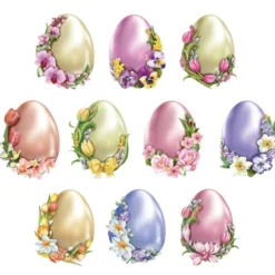 3-D Motive, Blumen mit Ei, 7-10cm, 10 Motive