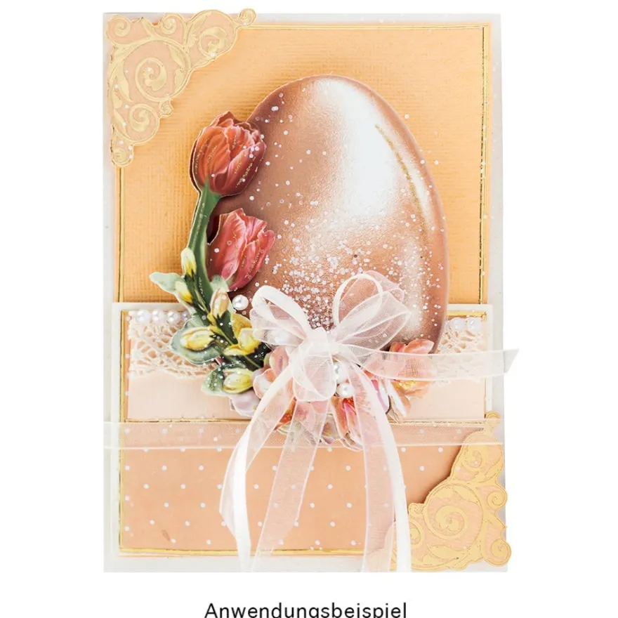 3-D Motive, Blumen mit Ei, 7-10cm, 10 Motive