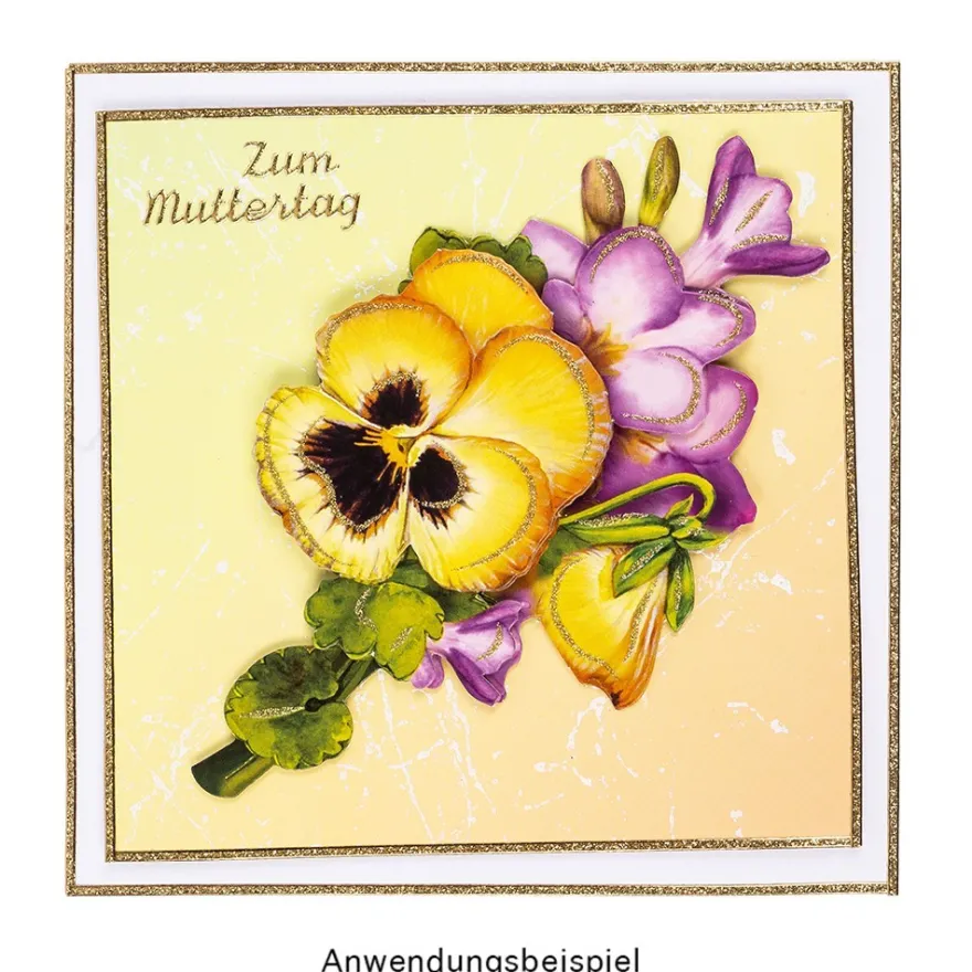 3-D Motive, Blumen-Sträußchen, 5,5-11cm, 10 Motive