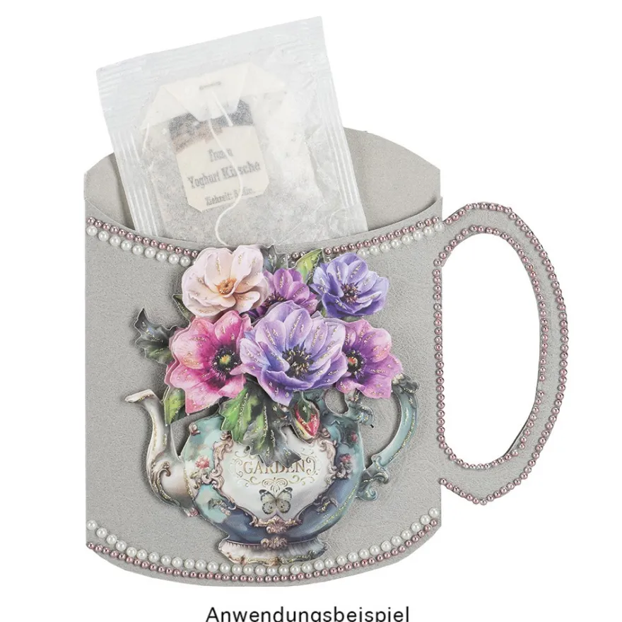 3-D Motive, Blumensträuße mit Kanne, 7-9,5cm, 10 Motive