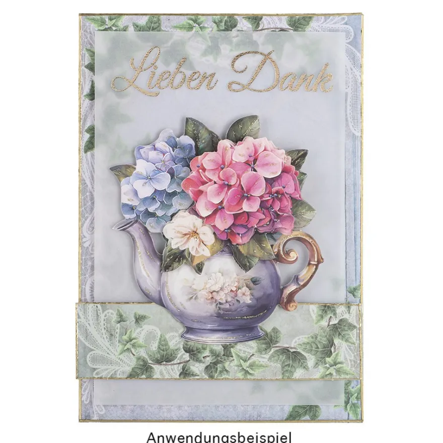 3-D Motive, Blumensträuße mit Kanne, 7-9,5cm, 10 Motive