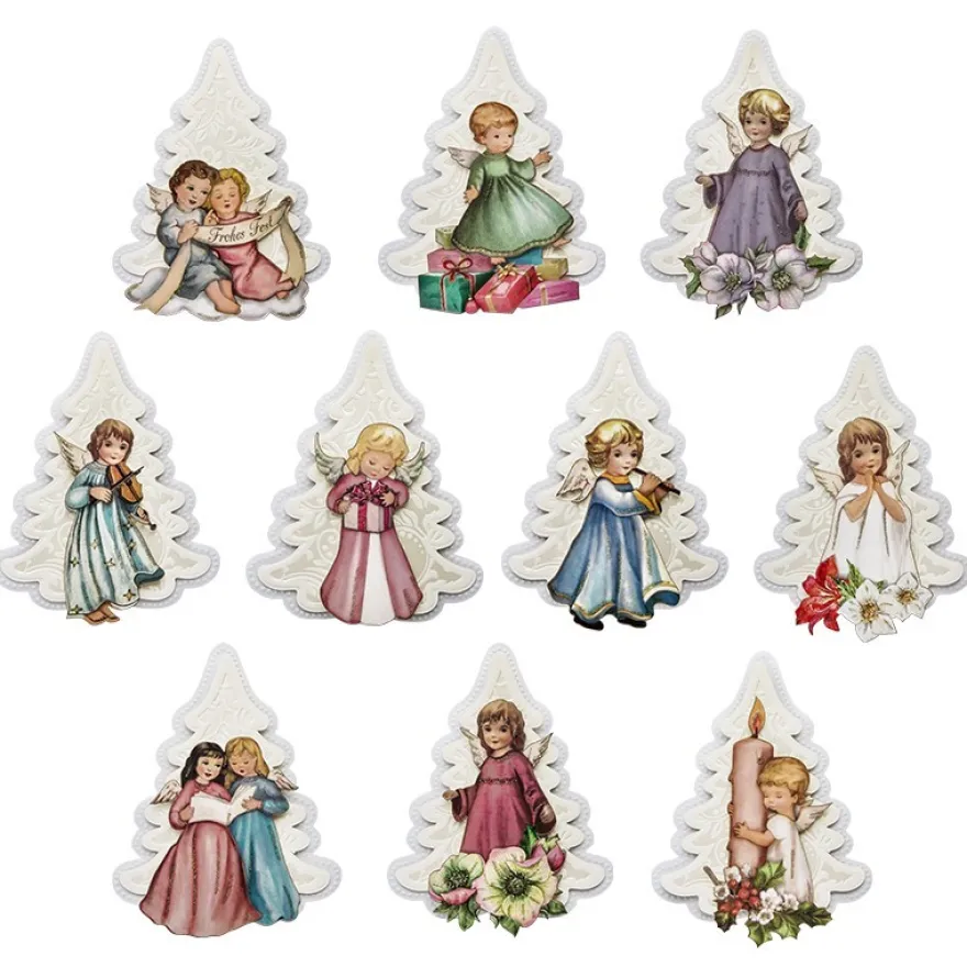 3-D Motive Deluxe, Tanne & Engelchen, 8,5-10,5cm, 10 Motive