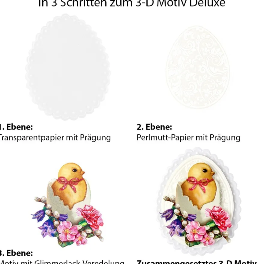 3-D Motive Deluxe, Zauberhafte Osterzeit 1, 8-10cm, 10 Motive