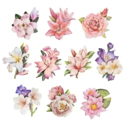 3-D Motive, Edle Blüten 2, 7,5-9,7cm, 10 Motive