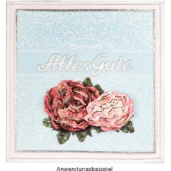 3-D Motive, Edle Blüten, Gold-Gravur, 8cm x 8cm, 10 Motive