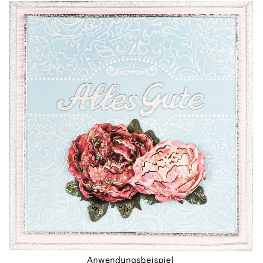 3-D Motive, Edle Blüten, Gold-Gravur, 8cm x 8cm, 10 Motive