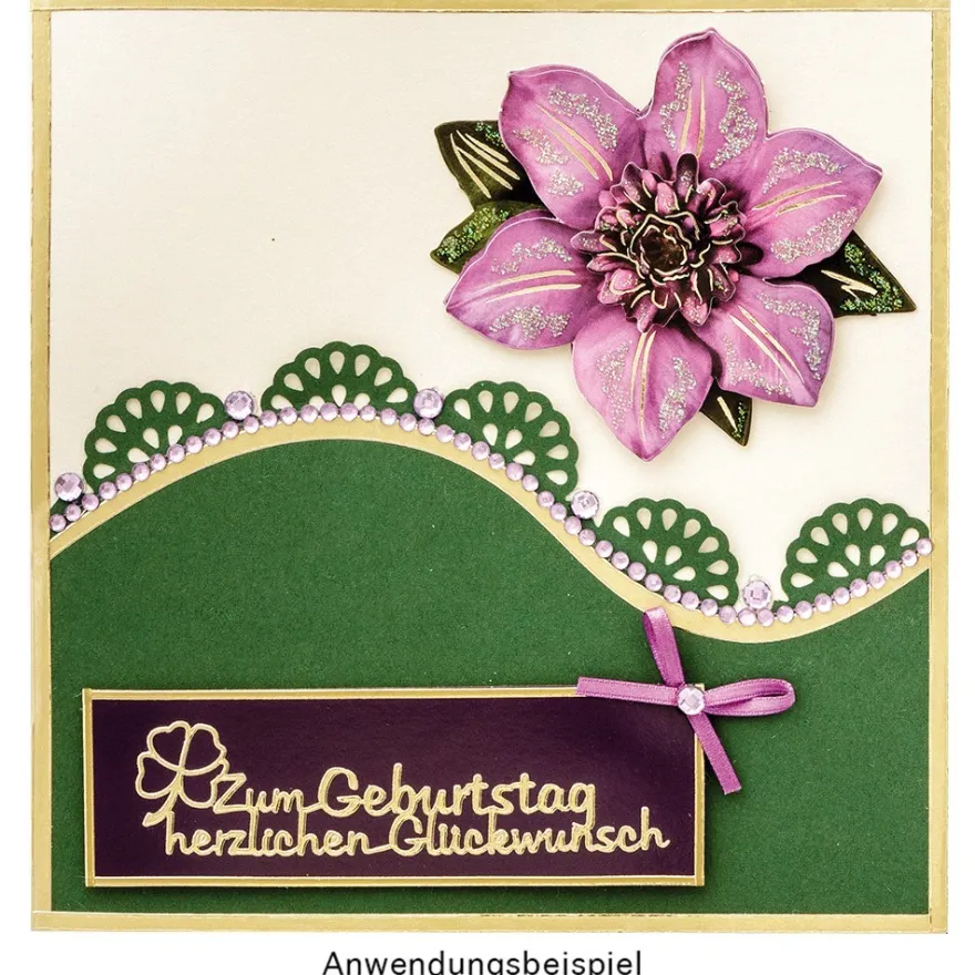 3-D Motive, Edle Blüten, Gold-Gravur, 8cm x 8cm, 10 Motive