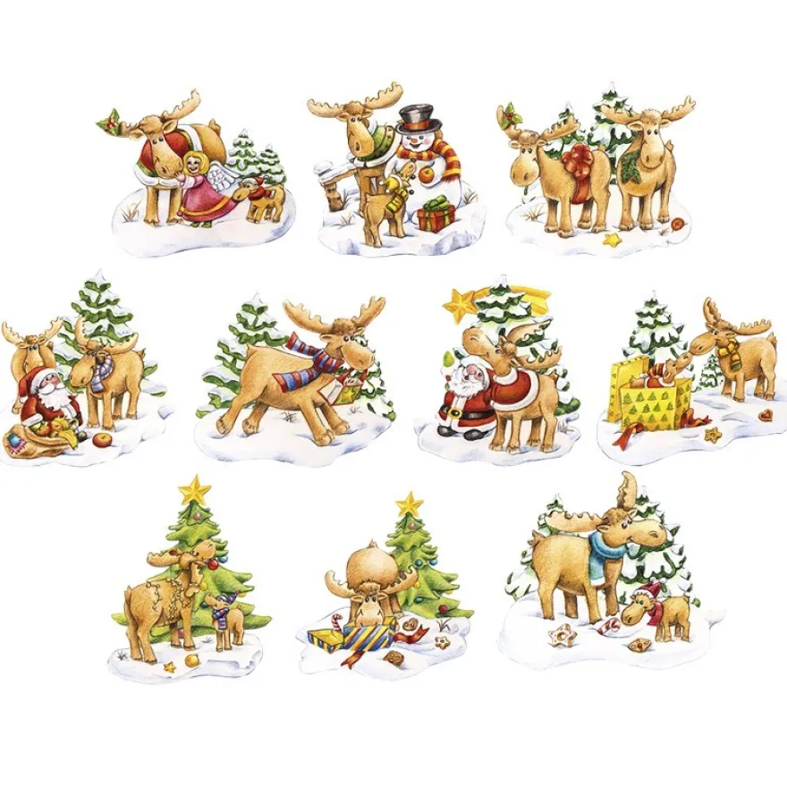 3-D Motive, Elche zum Liebhaben, 6-8cm, 10 Motive