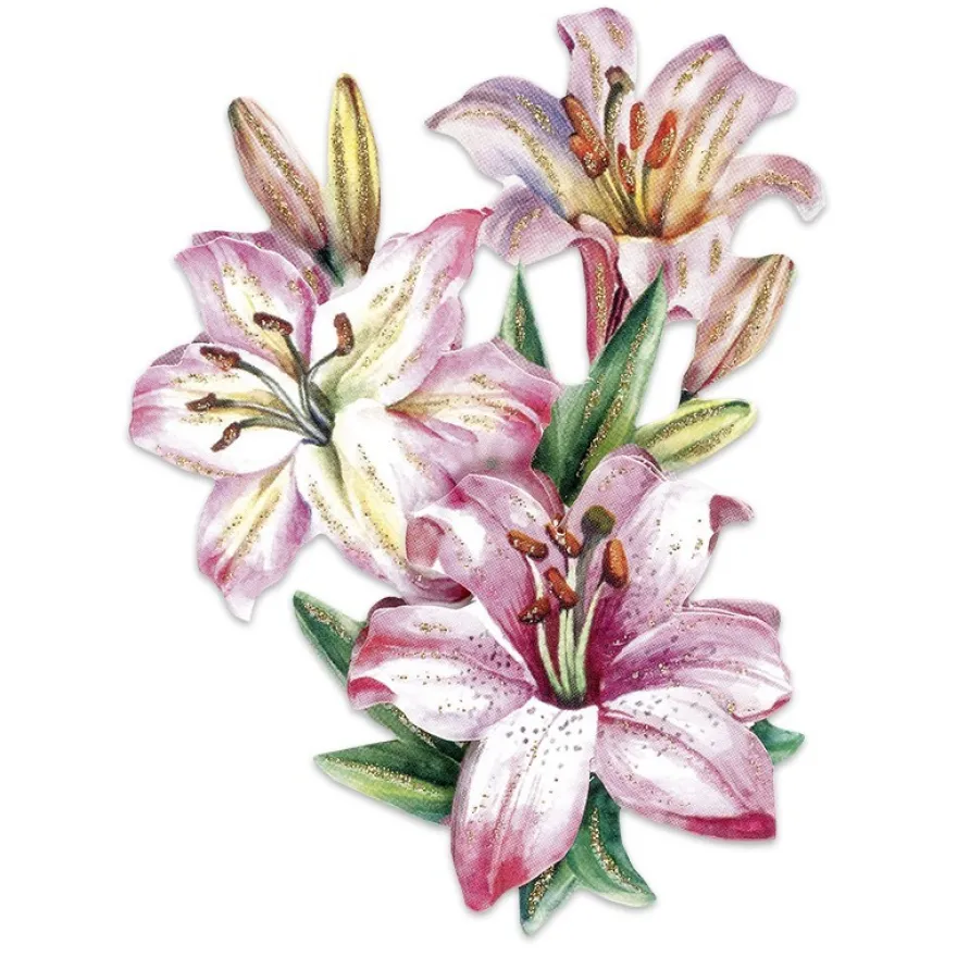 3-D Motive, Elegante Lilien, 7-9cm, 10 Motive