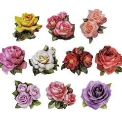 3-D Motive, Elite-Rosen, Gold-Gravur, 6,5-8cm, 10 Motive